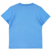 Tricou din bumbac cu imprimeu grafic și inscripție Jump high, albastru Benetton 241219 2