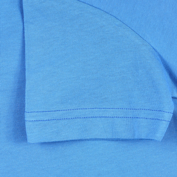 Tricou din bumbac cu imprimeu grafic și inscripție Jump high, albastru Benetton 241220 3
