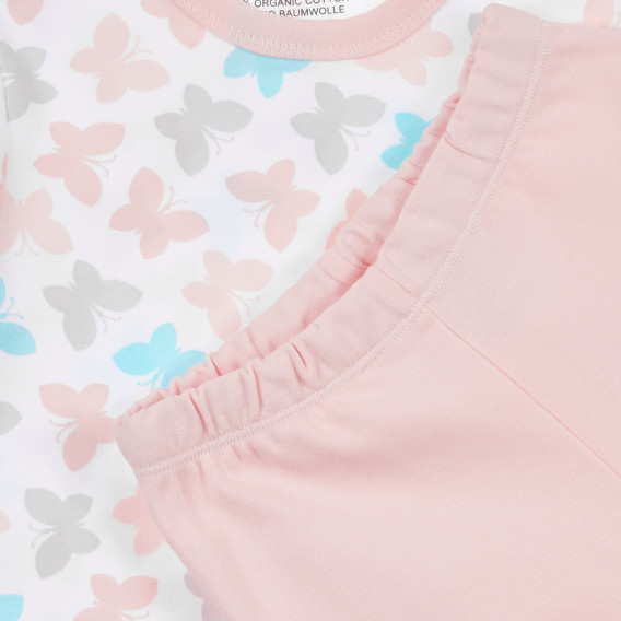 Pijamale din bumbac organic cu imprimeu fluturi, pentru fete NINI 241250 3