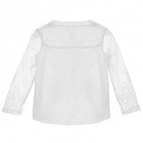 Bluză cu mâneci lungă, pentru fete, cu imprimeu, albă Chicco 241272 3