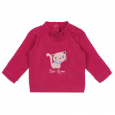 Bluză din bumbac cu mâneci lungi și imprimeu pentru fete,  roz Chicco 241298 