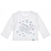 Tricou de bumbac pentru băieți cu imprimeu, alb Boboli 241363 