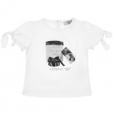 Bluză cu mânecă scurtă cu imprimeu pentru fetițe Armani 241391 