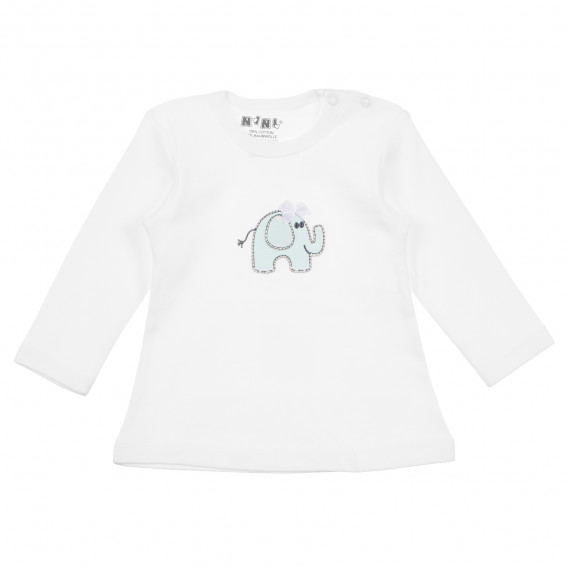 Pijamale din bumbac cu aplicație elefant, pentru copii NINI 241423 4