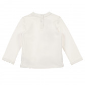 Bluză din bumbac cu mânecă lungă, ecru cu imprimeu  pentru fete Chicco 241452 3