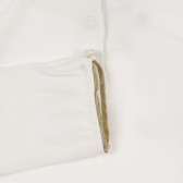 Bluză din bumbac cu mânecă lungă pentru fete, ecru, cu imprimeu „Chic” Chicco 241460 3