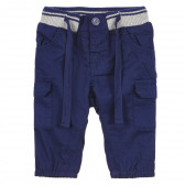 Pantaloni în culoarea albastru bleumarin, cu o bandă elastică largă, pentru băieți Chicco 241462 