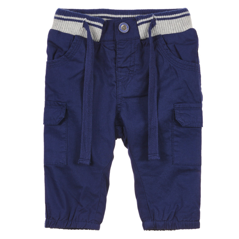 Pantaloni în culoarea albastru bleumarin, cu o bandă elastică largă, pentru băieți  241462