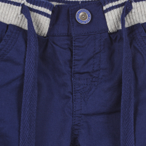 Pantaloni în culoarea albastru bleumarin, cu o bandă elastică largă, pentru băieți Chicco 241463 2