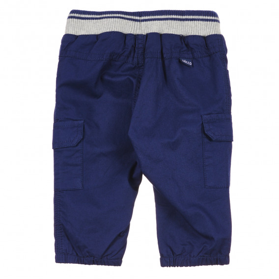Pantaloni în culoarea albastru bleumarin, cu o bandă elastică largă, pentru băieți Chicco 241464 3