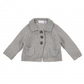 Cardigan gri tricotat, cu două buzunare, pentru fetițe Chicco 241680 