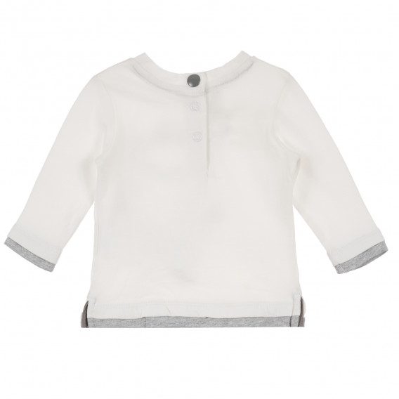Bluză din bumbac cu mâneci lungi pentru băieți,  cu imprimeu, alb Chicco 241720 4