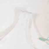 Bluză din bumbac cu inscripție pentru bebeluși, albă Benetton 241738 3