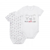 Body alb pentru bebeluși cu imprimeu animal Chicco 241756 