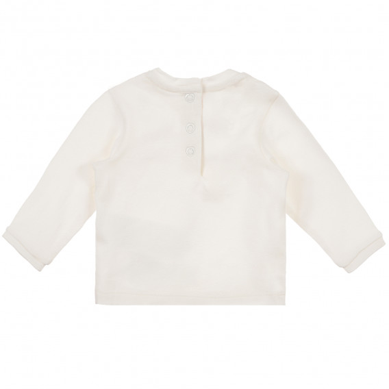 Bluză din bumbac cu mânecă lungă pentru fete, cu imprimeu, alb Chicco 241767 2