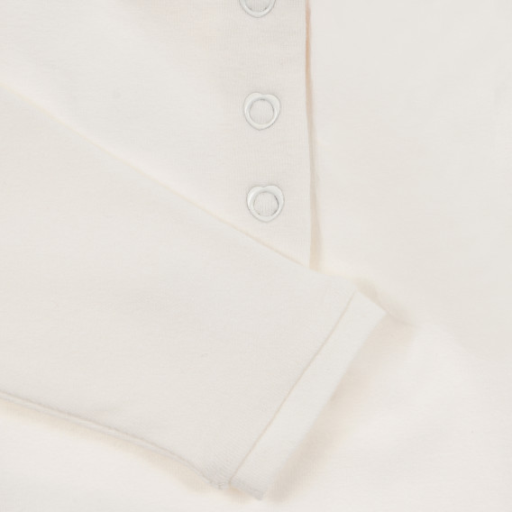 Bluză din bumbac cu mânecă lungă pentru fete, cu imprimeu, alb Chicco 241768 3