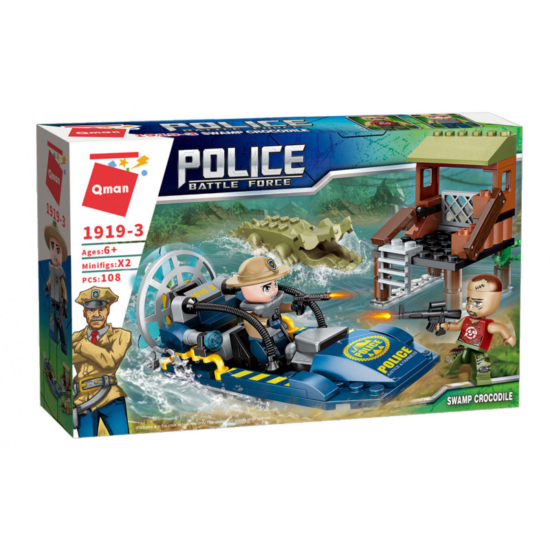 Designer Qman - Barcă de poliție, 108 piese  241856