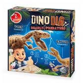 Set Dino 2buc - Tiranozaurus Rex și Velociraptor Buki France 241915 