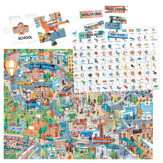 Primele 100 de cuvinte în limba engleză - Puzzle cu două fețe Oraș Headu 241951 2