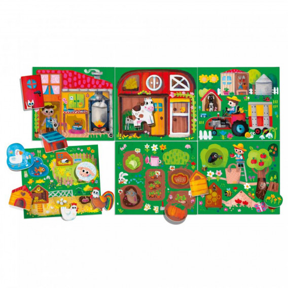 Puzzle pentru copii - fermă - Montessori Headu 241960 2