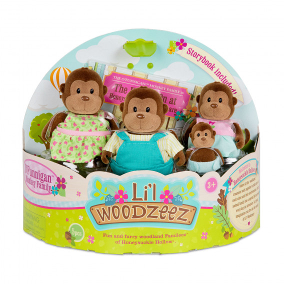 Set de figurine familie de maimuțe Li'l Woodzeez Battat 242314 2