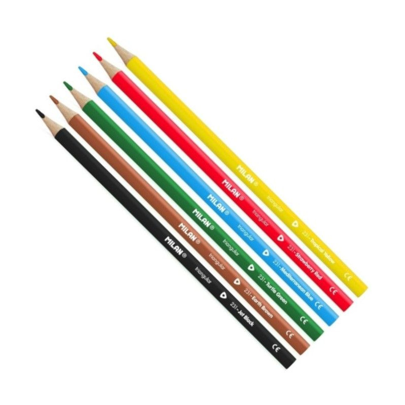 Creioane colorate, triunghiulare, 2,9 mm, 6 culori  242338