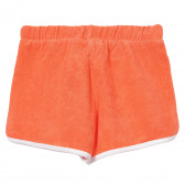 Pantaloni scurți din bumbac cu margini albe, roșii Benetton 242348 4