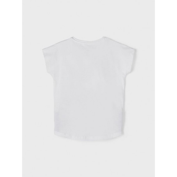 Tricou din bumbac organic cu imprimeu, în alb Name it 242385 2