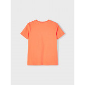 Tricou din bumbac organic cu imprimeu surf, portocaliu Name it 242397 2