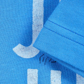 Tricou din bumbac cu imprimeu grafic și inscripție Jump high, albastru Benetton 242412 8