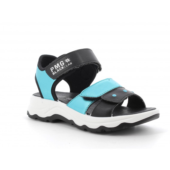 Sandale cu detalii albastre, pe negru PRIMIGI 242435 