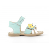Sandale din piele cu aplicație florală, albastru PRIMIGI 242445 2
