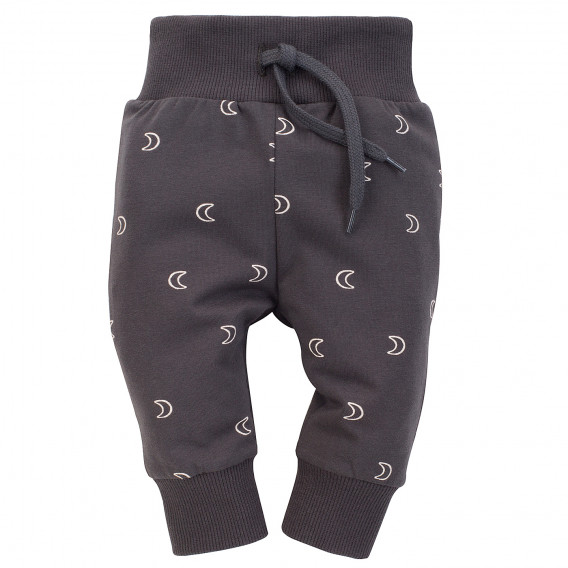 Pantaloni din bumbac cu imprimeu grafic pentru bebeluș, gri Pinokio 242554 
