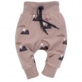 Pantaloni din bumbac cu imprimeu grafic pentru bebeluș, roz Pinokio 242556 