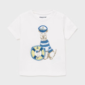 Tricou din bumbac cu imprimeu grafic pentru bebeluși, de culoare albă Mayoral 242615 