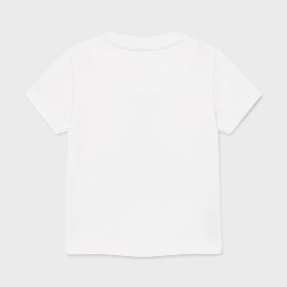 Tricou din bumbac cu imprimeu grafic pentru bebeluși, de culoare albă Mayoral 242616 2