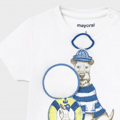 Tricou din bumbac cu imprimeu grafic pentru bebeluși, de culoare albă Mayoral 242617 3
