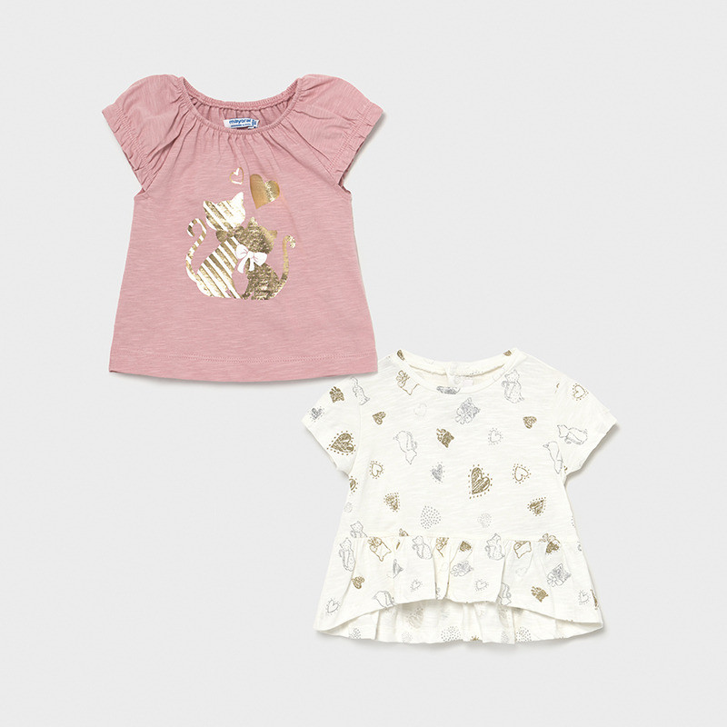 Set de două tricouri pentru bebeluși din bumbac  242621