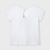 Tricou din bumbac cu aplicație,  de culoare albă Mayoral 242634 2