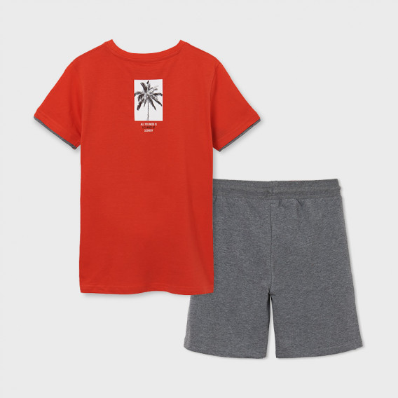 Set tricou și pantaloni scurți roșu cu gri Mayoral 242676 2