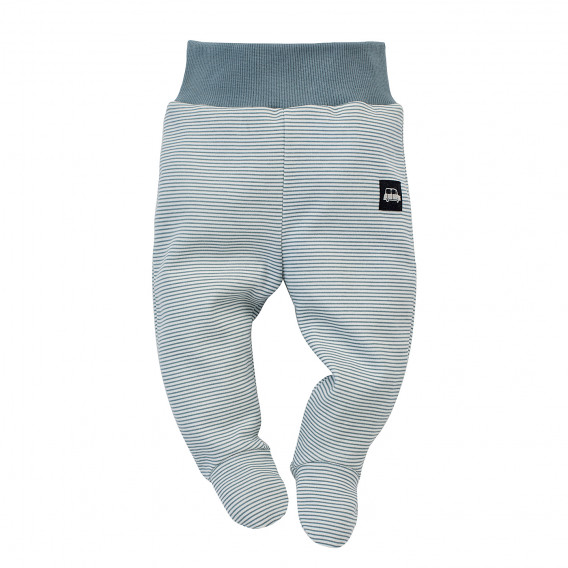 Pantaloni cu botoși din bumbac, în dungi albe și albastre, pentru bebeluș Pinokio 242747 