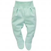 Pantaloni cu botoși din bumbac pentru bebeluș, culoarea mentă Pinokio 242810 