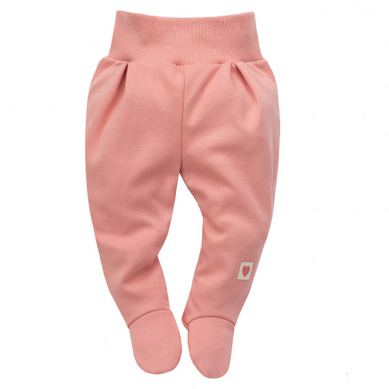 Pantaloni cu botoși din bumbac pentru bebeluș, culoarea roz Pinokio 242811 