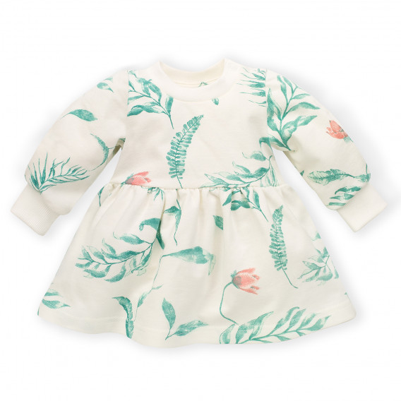Rochie din bumbac cu imprimeu floral pentru bebeluș, albă Pinokio 242816 
