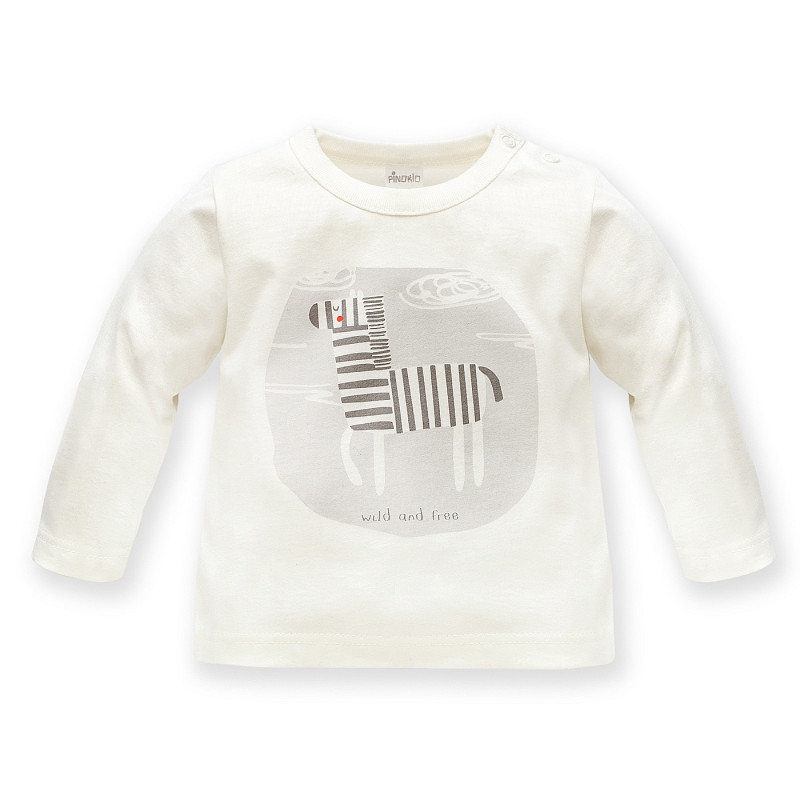 Bluză din bumbac cu mâneci lungi pentru bebeluș, albă  242955