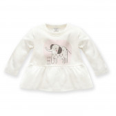 Tunică din bumbac pentru bebeluș, albă Pinokio 242957 