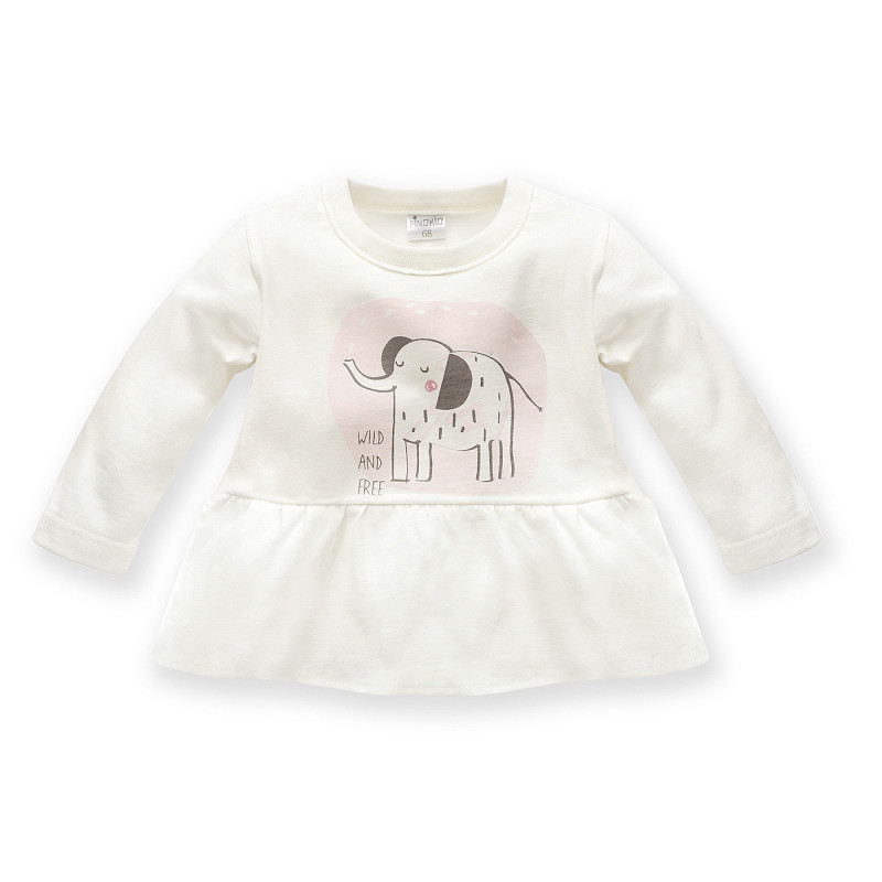 Tunică din bumbac pentru bebeluș, albă  242957
