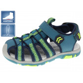Sandale cu accente verzi și branț din piele, albastru Beppi 242995 