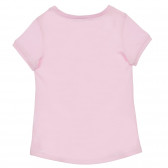 Tricou din bumbac cu aplicație pentru bebeluș, roz Benetton 243063 2