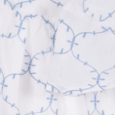 Tunică din bumbac cu mâneci scurte și detalii albastre, albă Benetton 243071 2